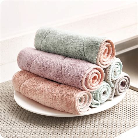 Microfiber Double Sided Hand Towels Kitchen Dish Cloth High Efficiency