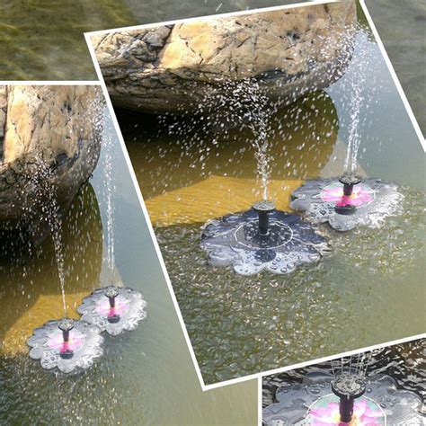 Floating Solar Water Fountain Lotus Pattern Solar Panel Bird Bath