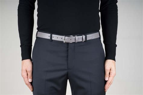 Buy Grey Leather Belt For Men Free Shipping