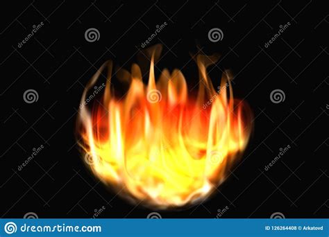 Fire And Flames On A Black Background 3d Rendering Stock Illustration