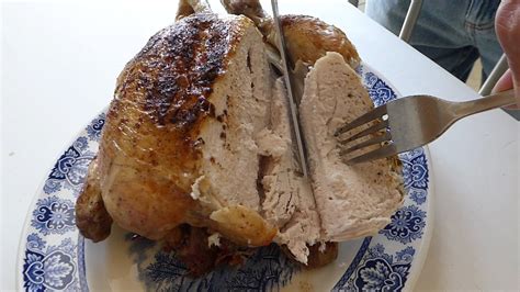 (recipe note #2) thread chicken chunks evenly onto 6 skewers. Cooking a whole chicken in the Halogen oven - YouTube