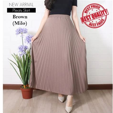 Gs Rok Plisket Premium Rok Panjang Muslim Rok Mayung Bahan Hyget