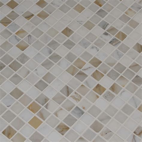 Calacatta Gold 1x1 Polished Marble Mosaic Backsplash Tile Usa