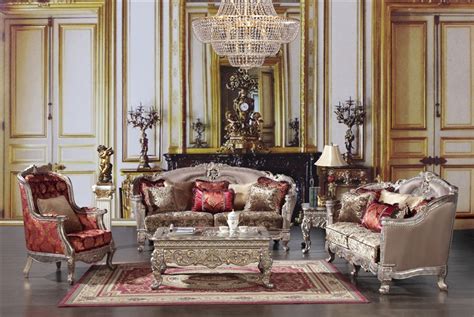 Royal Antique Gold Trim 2 Piece Living Room Set By Homey Design Hd 1880