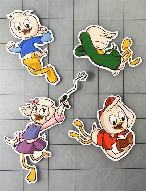 Ducktales Stickers Huey Dewey Louie And Webby Birthday Etsy