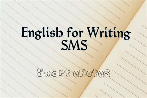 English For Writing Sms Smart English Notes