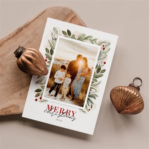 Christmas Canva And Photoshop Card Template Christmas Editable Etsy