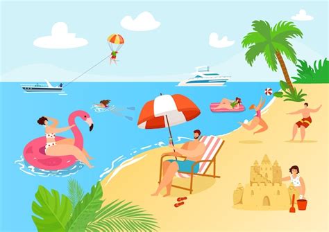 Premium Vector Beach Summer Vacation Illustration