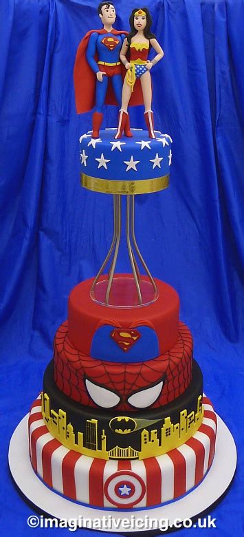 Superman Wonder Woman Wedding Cake Imaginative Icing