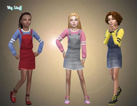Dress Overalls Conversion My Stuff Sims 4 Cc Kids Clothing Overall