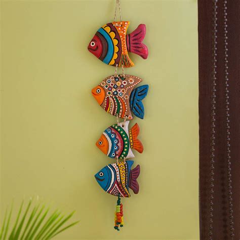 Exclusivelane Fish Handmade And Hand Painted Garden Decorative Wall