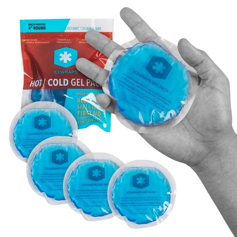 Buy Icewraps 4 Round Gel Ice Packs Reusable With Clear Backing