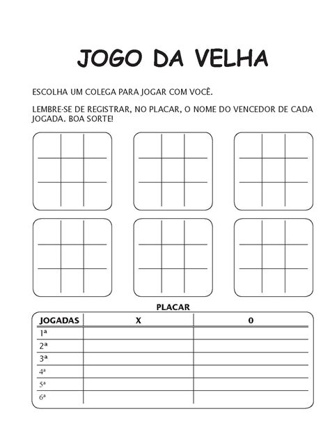 Banco De Atividades EducaÇÃo Fisica Jogo Da Velha