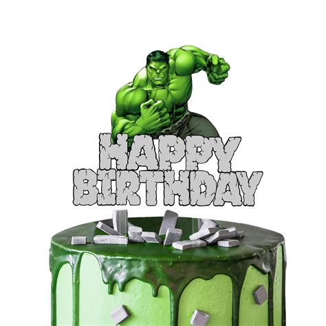 Buy Acrylic The Hulk Happy Birthday Cake Topper The Hulk Superhero