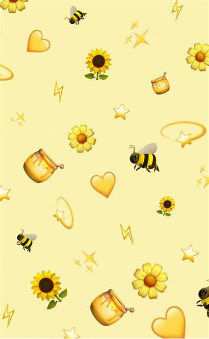 Aesthetic Emoji Yellow Wallpapers Honey Sunflower Pattern