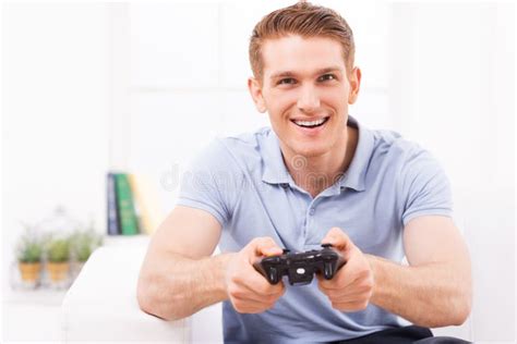 Man Playing Video Game Stock Photo Image Of Domestic 41391544