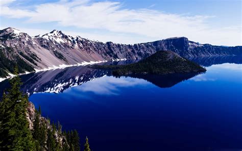 Crater Lake Panorama Mac Wallpaper Download Allmacwallpaper