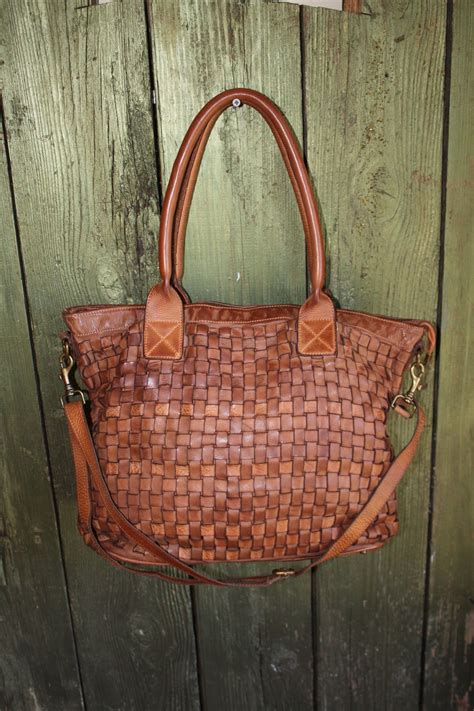 Italian Woven Leather Handmade Purse Leather Tote Handbag Soft