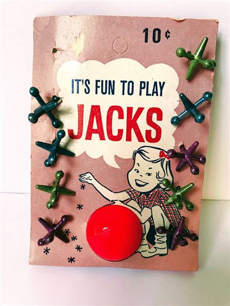 Vintage Jacks Game Nos Jacks And Ball Set Fun Retro Kids Etsy