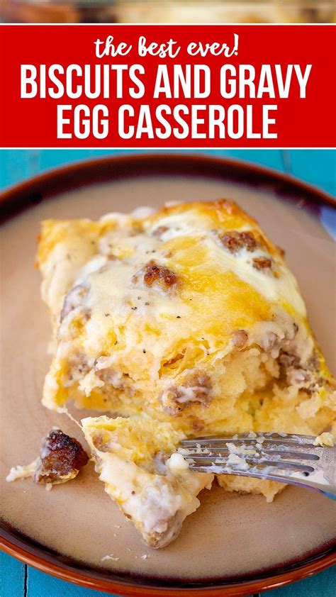 Biscuits And Gravy Casserole With Sausage And Eggs By Scattered
