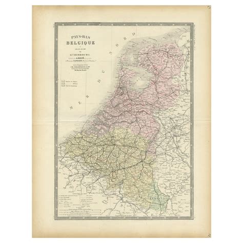 decorative antique map of the netherlands and belgium ca 1875 for sale at 1stdibs map of