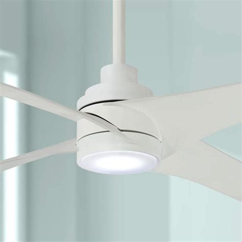 56 Minka Aire Swept Flat White Led Ceiling Fan With Remote 60t10
