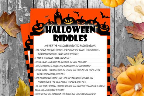 Halloween Riddles Party Game Printable Fun For Kids And Adult