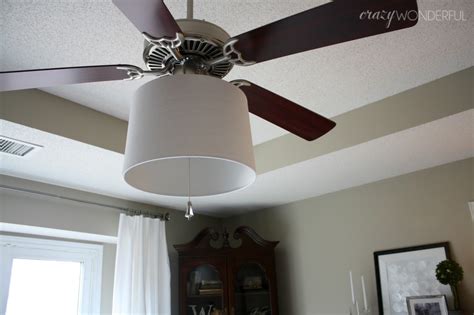 Old, or cheap drum shade* (preferably a light color like white or cream, andspider, uno or. adding a drum shade to a ceiling fan - Crazy Wonderful