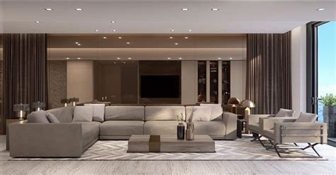 A Spacious Living Room With A Sophisticated Aesthetic Minimalism At