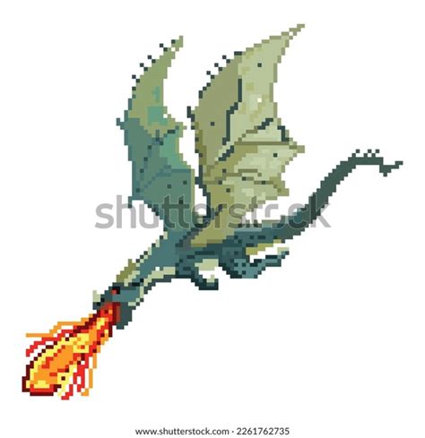 Pixel Art Flying Dragon Dragon Pixel Stock Vector Royalty Free