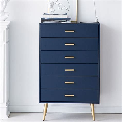 4 Drawer Chest Dresser Storage Chest Blue Accent Cabinet And Chest Mid