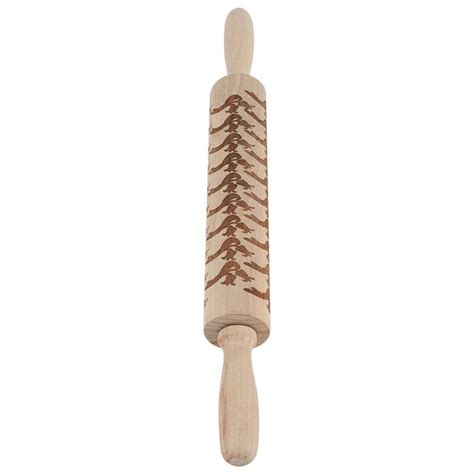 Wooden Embossed Rolling Pin Baking Cookies Cake Decorative Dough Roller