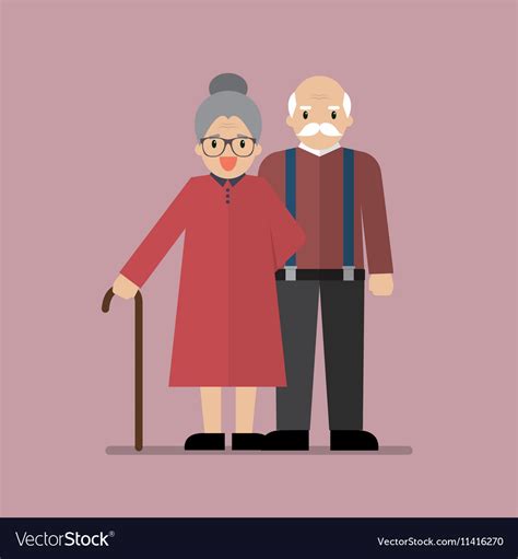 elderly senior age couple royalty free vector image