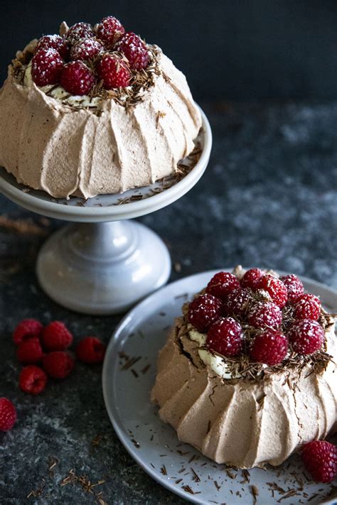 Pipe over pavlova (instead of piping the chocolate over your pavlova, you can use a fork to gently drizzle it). Sweet! We're in love with this chocolate berry pavlova dessert