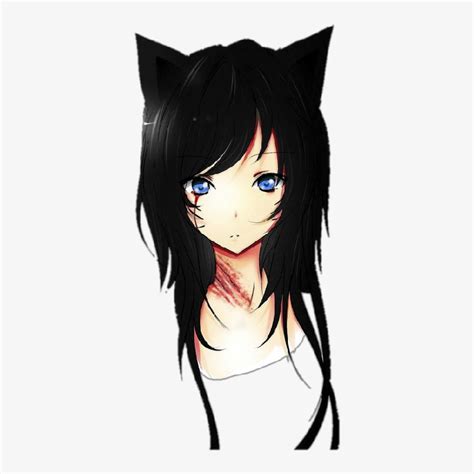 Girl Sticker Anime Girl With Cat Ear Transparent Png 424x884 Free