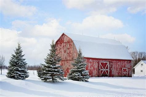 Barn Red Winter Free Photo On Pixabay
