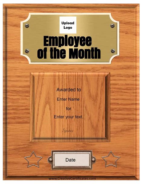 Free Custom Employee Of The Month Certificate