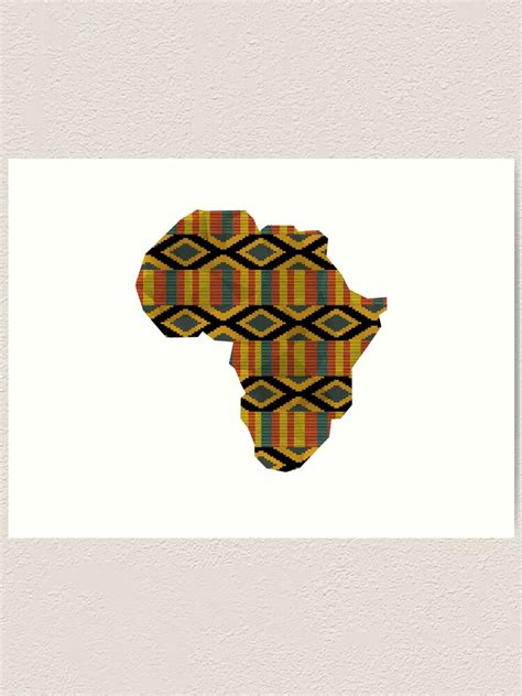 Lámina Artística Mapa De Kente África África Occidental Ghana