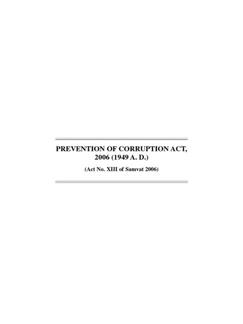 Prevention Of Corruption Act Samvat 2006 Pdf Criminal Procedure In South Africa Prosecutor