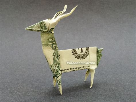 Deer Money Origami Dollar Bill Art By Vincent The Artist On Zibbet
