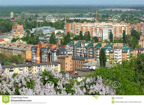 Aerial View Of Spring Poltava Cityscape Ukraine Editorial Photography