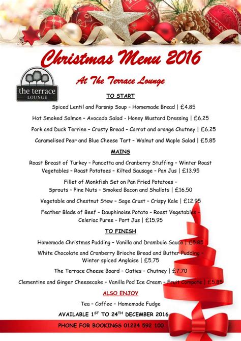Our Festive And Christmas Day Menus The Great Western Hotel Aberdeen