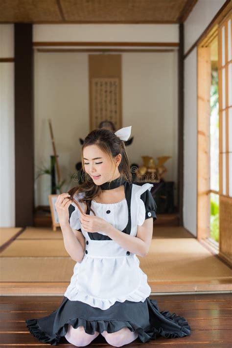 Japanese Style Maid Cosplay Cute Girl Stock Image Image Of Lifestyle
