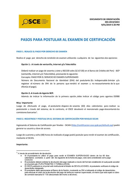 Pasos Certificacion Osce 003 2019sdcc 9012019 530 Pm Pasos Para