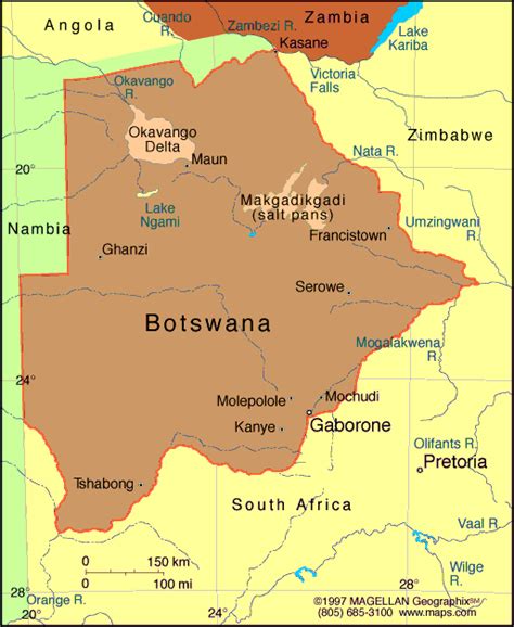 Botswana Map Infoplease
