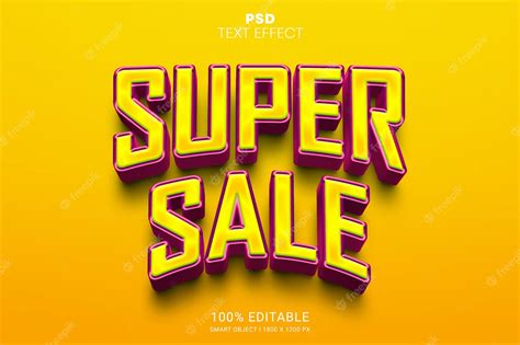 Premium Psd Super Sale Psd Smart Object Editable Text Effect Design