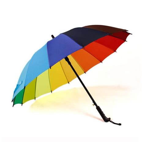 Rainny And Sunny Rainbow Umbrellas Long Handle Auto Close Compact Travel Umbrella Windproof