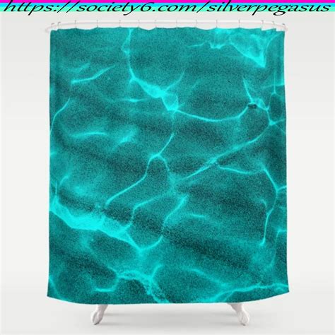 Silverpegasus Crystalline Sea Warm Teal Shower Curtain