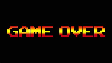 A Game Over Screen 8 Bit Clean Gradient Style With Waves Of Static