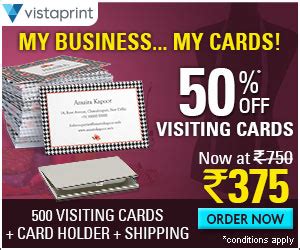 Vistaprint is an online print shop selling custom business cards, signage, flyers, marketing items like hats and tote bags, holiday cards, banners and more. Vistaprint Latest Discount Vouchers & Coupons of the Month